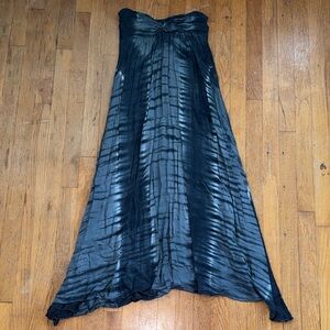 Indah Elegant Black Strapless Maxi Skirt